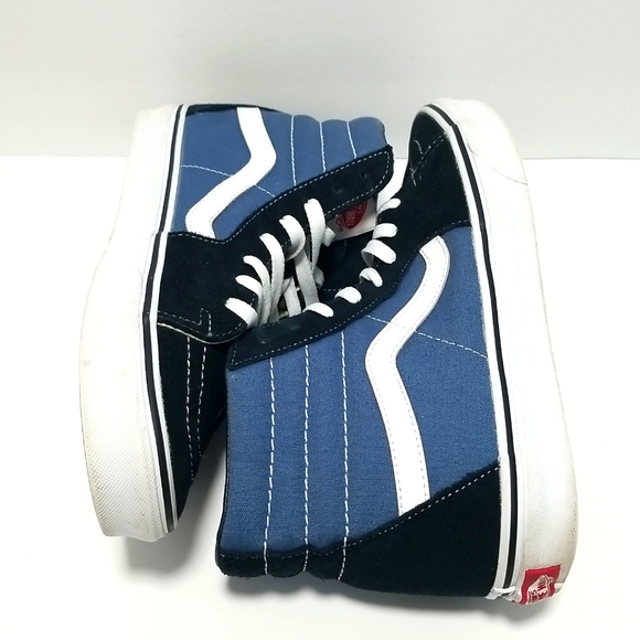 VANS Men's Worlds #1 Sk 8 High Top Canvas & Suede Shoe Size 10 Navy Blue - Picture 5 of 10